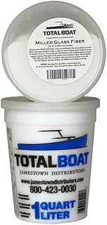 TotalBoat Fiberglass Milled Glass Fibers Additive Filler for Epoxy, Polyester, and Vinylester Resin (Quart)