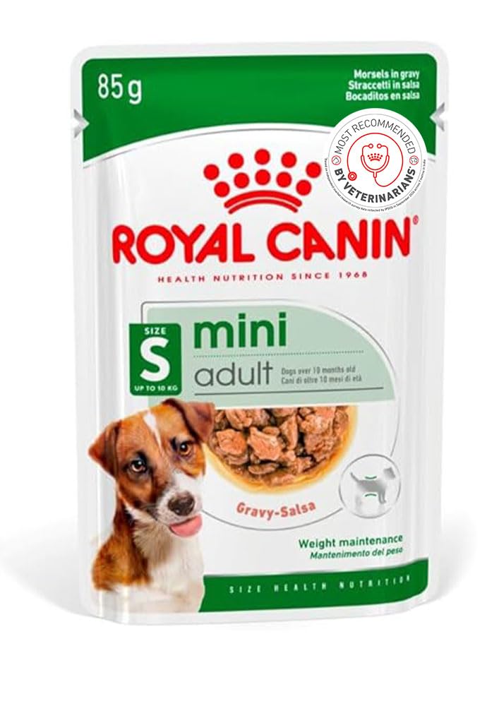 Royal Canin Mini Adult Dog Food, 85 Grams, Pack of 12 Sachet, Supports Weight Management, Strong Bone and Joint Health, Provides Optimal Health Support