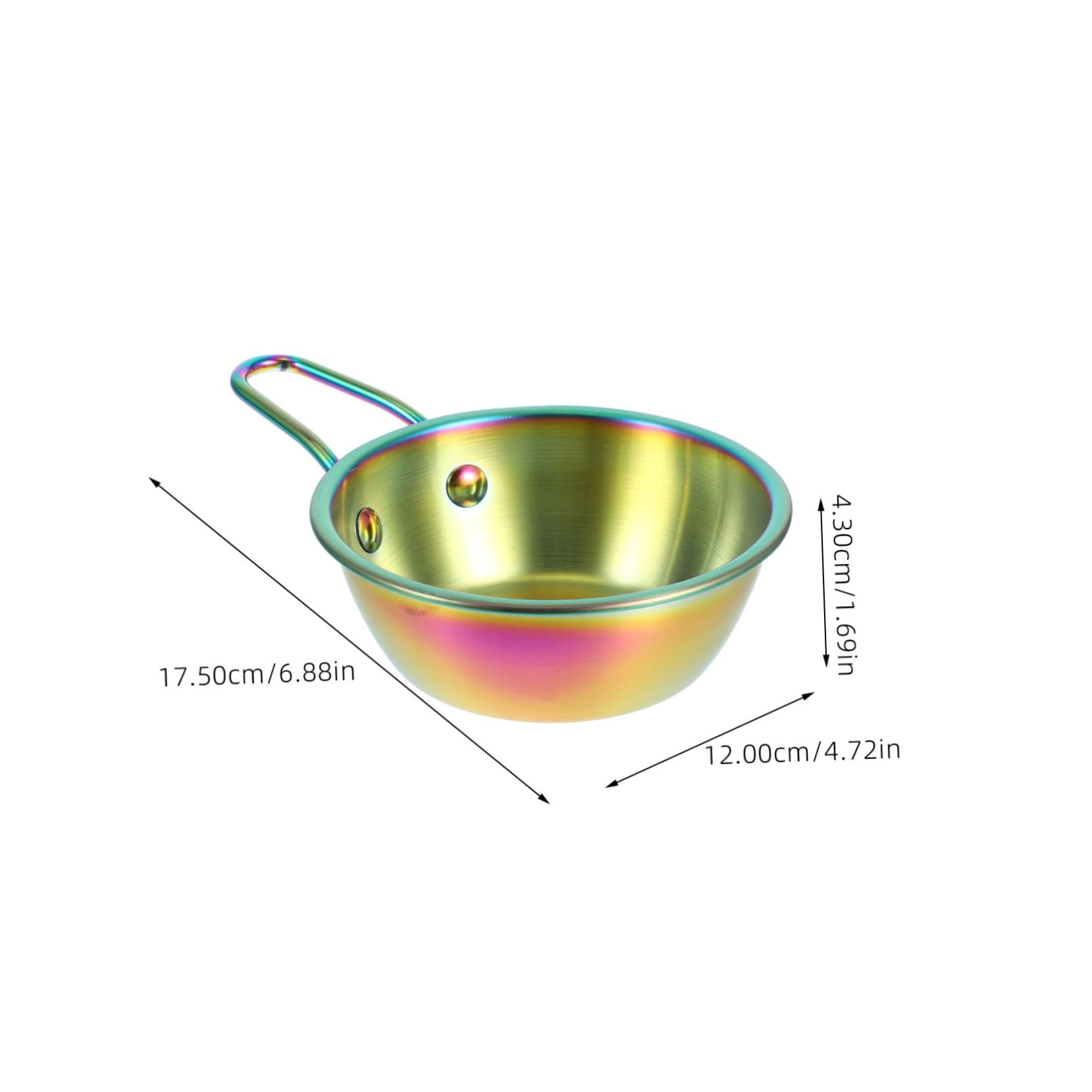 LIFKOME Korean Style Single Handle Seasoning Bowl Large Stainless Steel Bowl for Rice Wine Soup Korean Cuisine