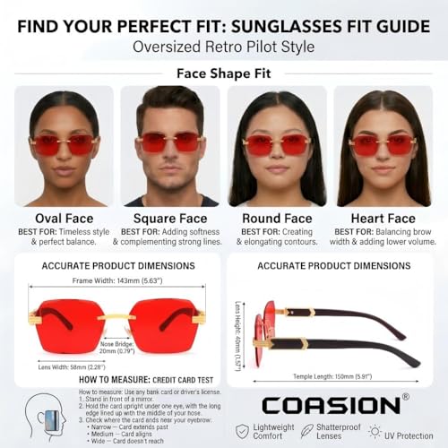 Image of COASION Fashion Rimless Frameless Sunglasses for Women Men Y2k Retro Sun Glasses Square Tinted Glasses