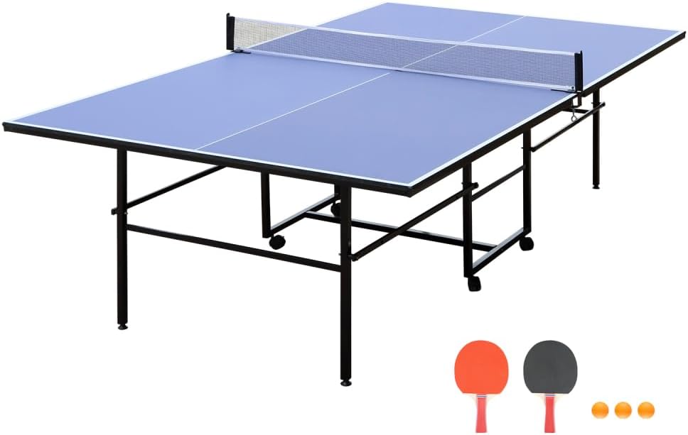 Premium Foldable Ping Pong Table for Indoor Recreation — Portable Table Tennis Setup with Adjustable Net and Sturdy Steel Frame