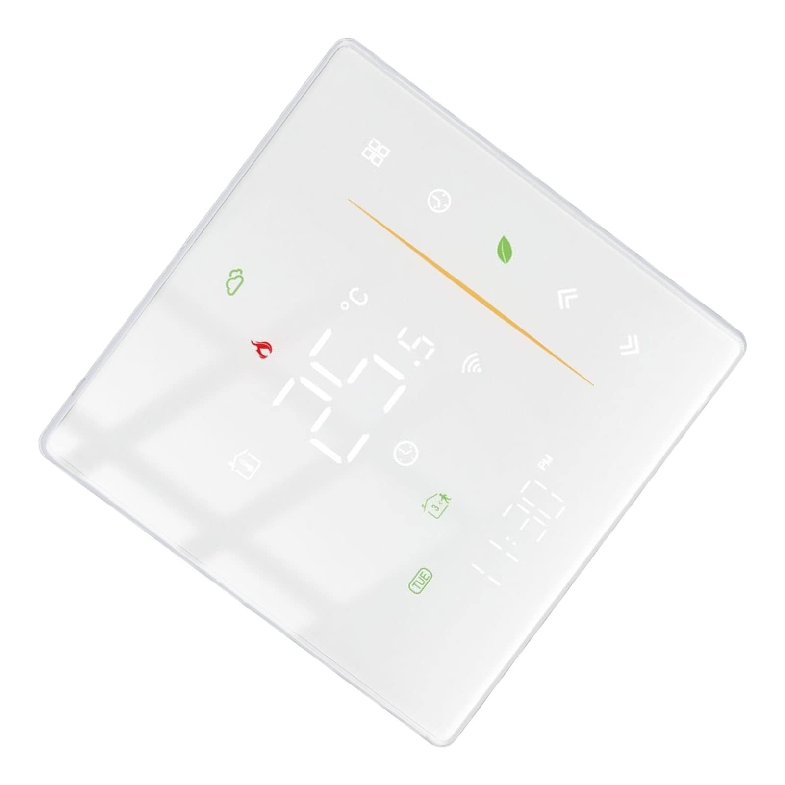 FTVOGUE Termostat Podłogowy do Użytku Domowego Programowalny Regulator Temperatury w Pomieszczeniu WiFi, Cyfrowy Termostat z Ekranem Dotykowym 95 do 240 V, Duży Wyświetlacz LCD, Ustawienie od 41 95°F