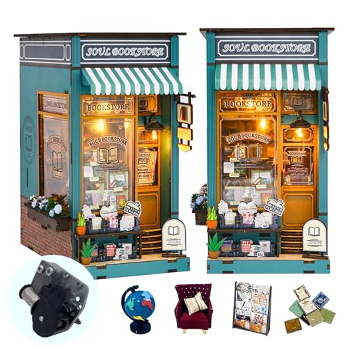 RICFURPET Soul Bookstore Music Box Book Nook Kit — DIY book nook kit