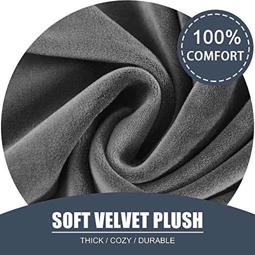 Stretch Cushion Cover, Soft Velvet Plush Cushion Slipcovers Loveseat Sofa Covers Couch Seat Covers Furniture Protector With Elastic Bottom (Large, Dark Grey) #TOP2