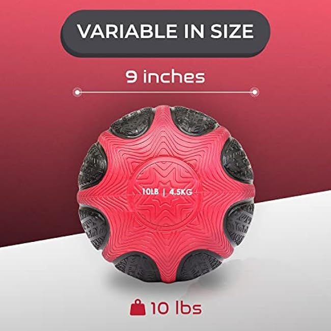 Yes4All Medicine Ball with Dual Texture Grip, Weighted Medicine Ball for Workouts Exercise Balance Training, Core Strength, Balance and Coordination Exercise, Non-Slip Rubber Shell with 6/8/10/12LBS