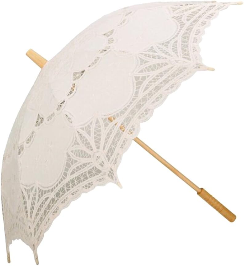 Coxeer Handmade Umbrellas for Bridal Bridesmaid Wedding Decoration, Beige