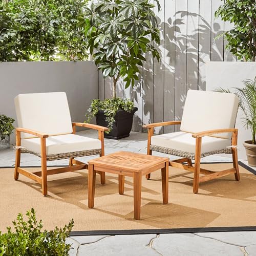 Image of Deep Seat Patio Cushions Set of 2, 24x24 Inch Waterproof & Fade Resistant Outdoor Chair Cushions, Thick Padded Replacement Sofa Cushions for Garden Yard Furniture