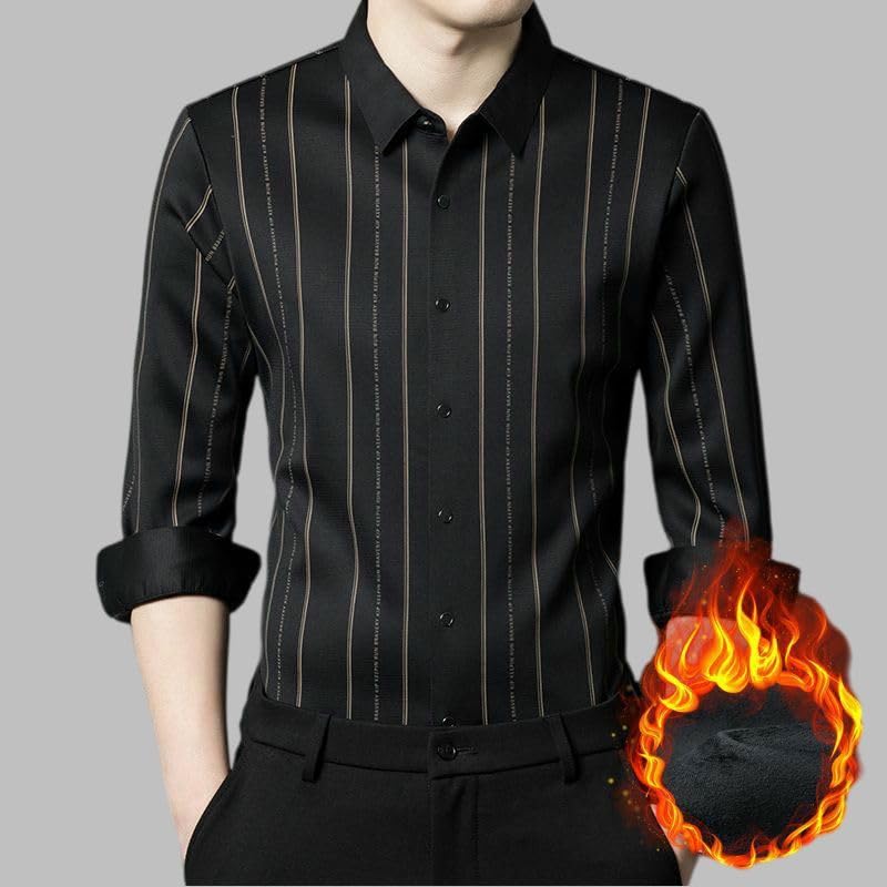 Chemise infroissable homme stretch et chaude à rayures - 2