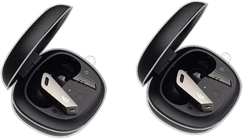 Juego de 2 fundas protectoras transparentes de TPU suave compatibles con auriculares inalámbricos Edifier NB2NB2 Pro, funda protectora con llavero