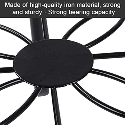 LYTIVAGEN 2 PCS Metal Plant Stand Round Wrought Iron Flowerpot Holder Home Potted Plant Stand Rustproof Garden Pot Holder Flower Pot Rack for Home Balcony Decor (Black)