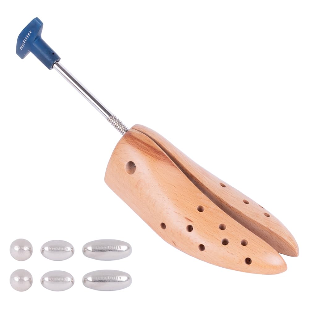 FootFitter Premium Wooden Shoe Width Stretcher Adjustable Expander for Men & Women Relieves Tight Shoes and Improves Comfort