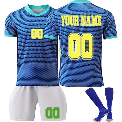 JAFCUE Personalised Brasil 25/26 Jersey De Fútbol con Su Propio Nombre/Número, Kits De Fútbol Regalos De Fútbol Adecuados como Regalo para Los Fans del Fútbol(6)