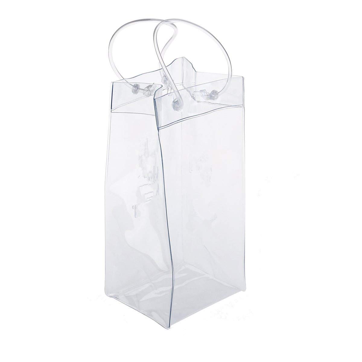 Transparent PVC Champagne Wine Ice Bag Pouch Cooler Bag with Handle Gift Party Bar Tools