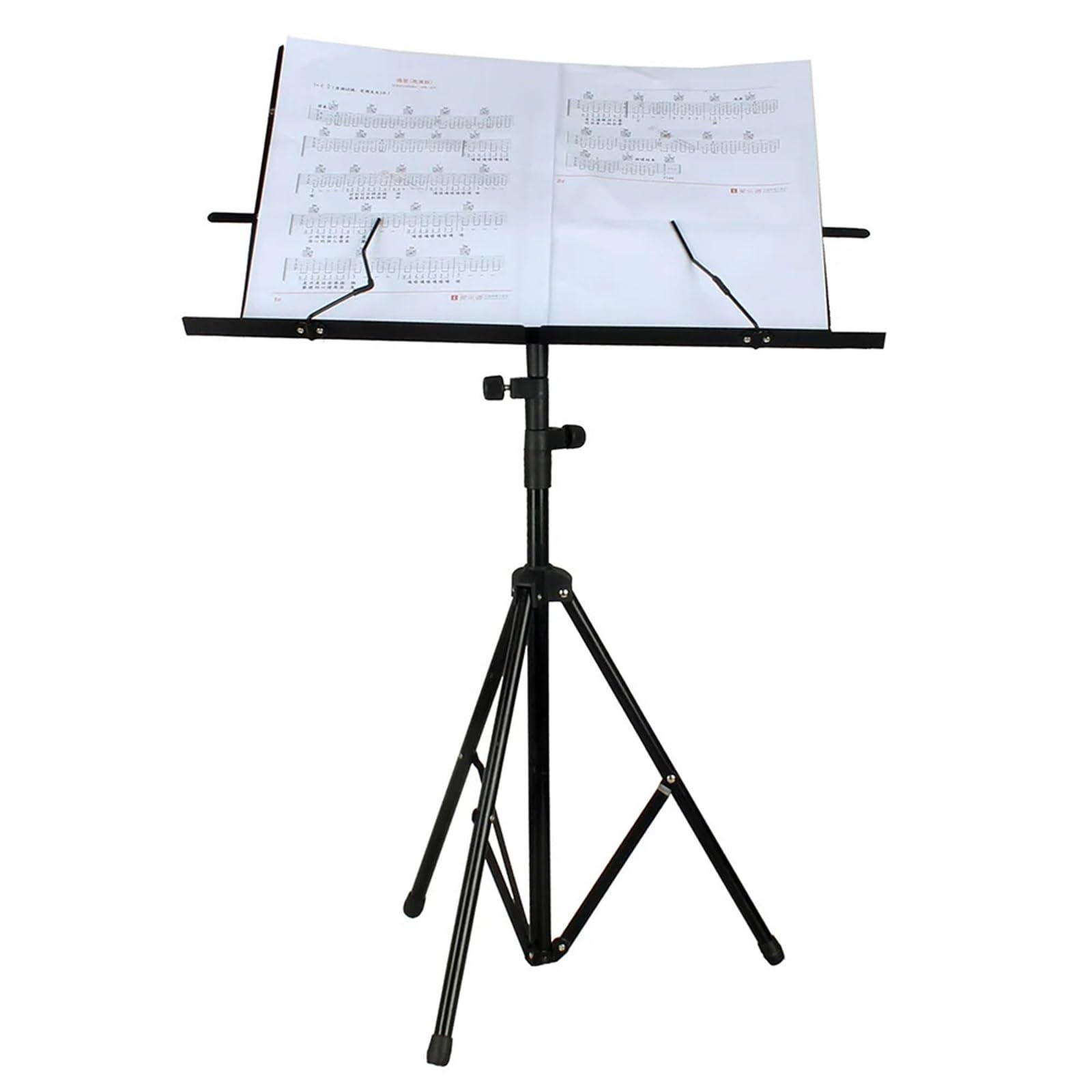 Leggio per Spartiti Supporto Pieghevole for spartiti Musicali Supporto da Tavolo in Acciaio Inossidabile Supporto Regolabile con Borsa Accessori for Strumenti Musicali(Black)