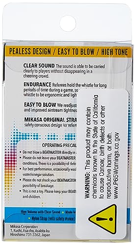 Mikasa Apito profissional com cordão, pequeno, azul marinho/amarelo