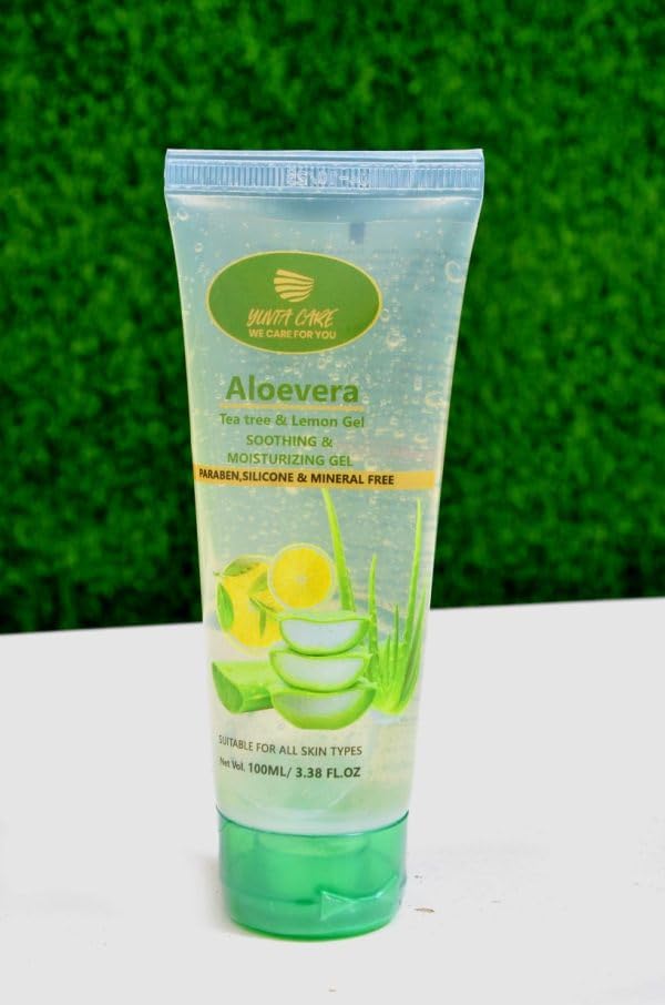 Yuvta Care Aloe Vera with Tea Tree & Lemon Face Gel – Soothing, Hydrating Gel for Clear and Balanced Skin, 100ml