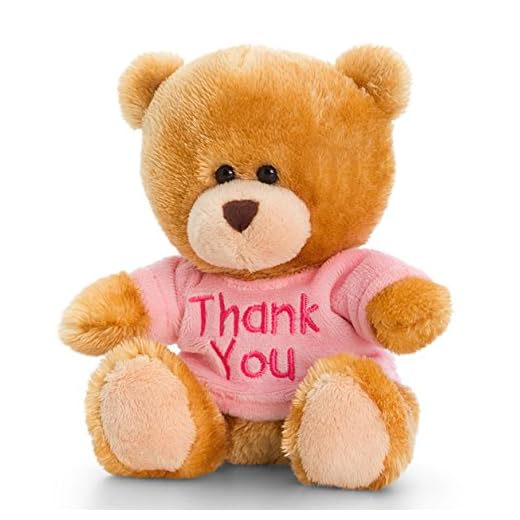 Peluche oso, pipp The Bear con Thank You – Camiseta en azul, rosa, morado o Rojo, peluche Teddy aprox. 14 cm