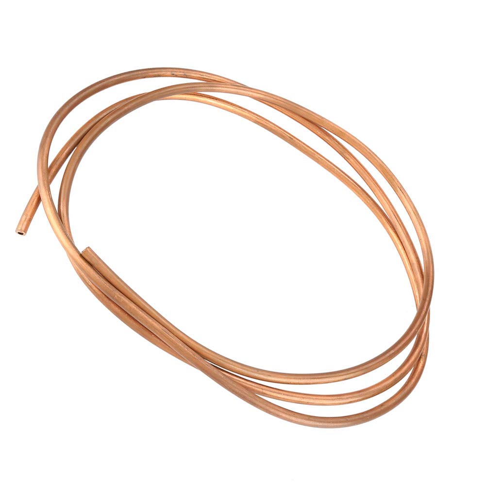 Tube de cuivre mou, 2 m T2 de tuyau de tube de bobine de cuivre mou ID 4 mm OD 6 mm épaisseur 1 mm pour la réfrigération
