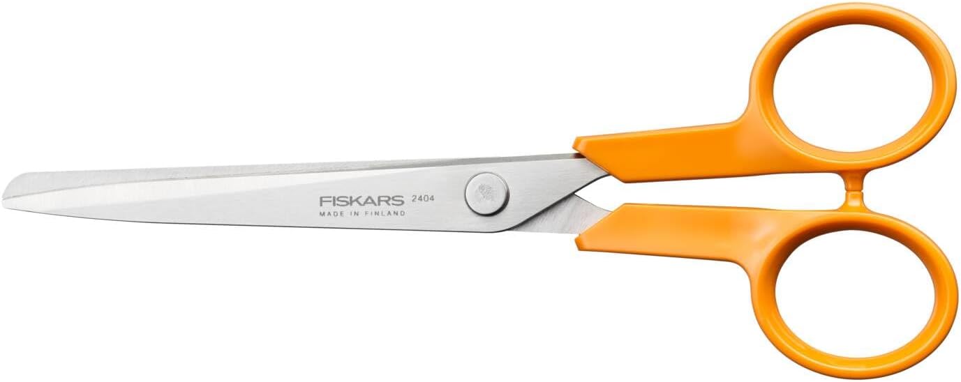 Fiskars Classic 1075054 Small Craft Universal Scissors, Right and Left-Handed, Total Length: 16 cm, Improved Ergonomic Handle, Quality Steel/Plastic, Orange