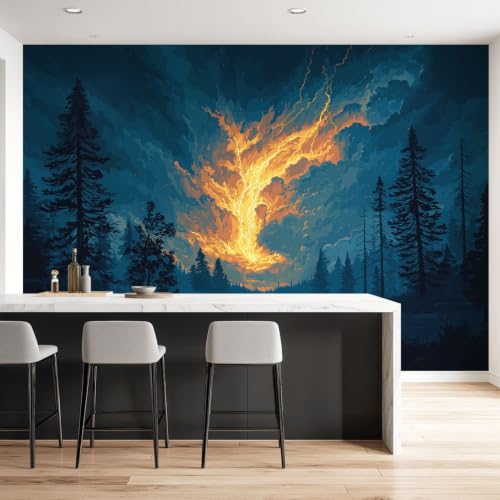 Papier peint intissé panoramique forêt décoration murale - 5