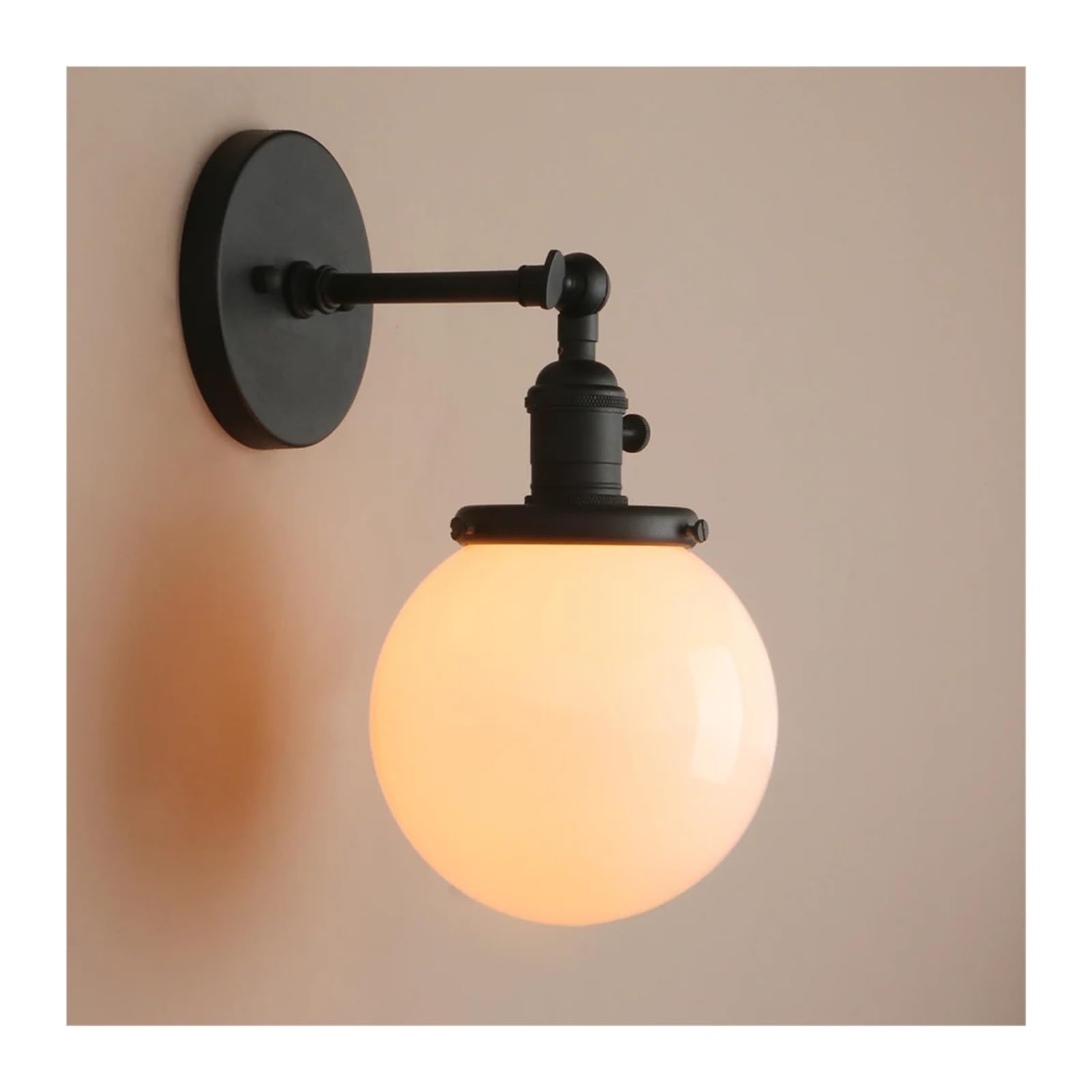 CWCQGH Wall Sconces, V-intage Wall Lamp Milk White Glass Sconce Wall Light Loft Classical Luminaire E27 Bedroom Bedside Light Christmas Decor,C