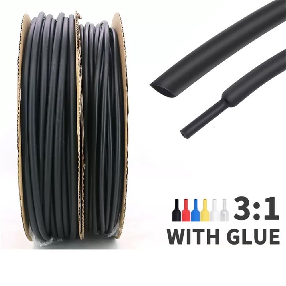 1 guaina for cavi rivestita di adesivo, rapporto di restringimento 3:1, guaina termorestringente for protezione cavi(Yellow,25.4mm,200m)