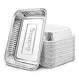 Entsong 30 Pack Foil Drip Pans Compatible with Weber Grills, BBQ Grease Tray, 8.5' x 6', Fit for Cooking/Serving/Grilling/Heating