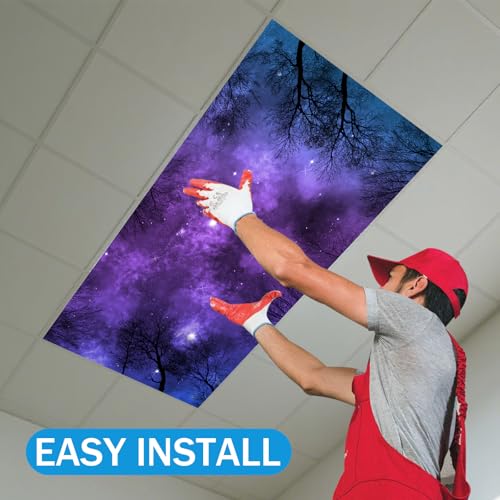 Image of 8 Pcs Fluorescent Light Covers with 80 Magnets Decorative for Classroom Ceiling Light 4 x 2 Feet Magnetic Light Covers Filter Easy Install for Office Hospitals & Home Drop Ceiling Supplies