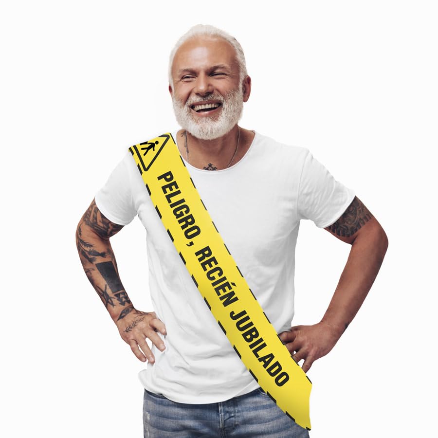 OH Yeah! - Fascia Pensionamento - Decorazione Felice Pensionamento - Regalo Festa Pensionamento - Decorazione Festa Pensionamento - Banda Appena pensionato 150 x 10 cm - Carta plastificata irromibile