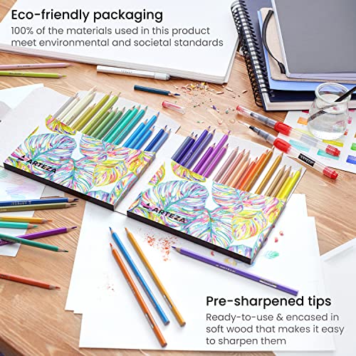 Arteza Pastel Colored Pencils For Adult Coloring, Set Of 50 Drawing Pencils, Triangular Grip, Pre-Sharpened Pencil Set, Professional Art Supplies For Artists For Sketching And Illustrating #TOP4