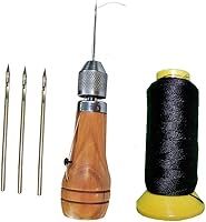 Vista 8 de Swift Stitch - Kit de punzón de costura a mano para reparación de lona de cuero, asiento (hilo beige encerado + metal)