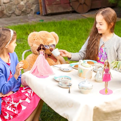 Image of Doll Stands, Doll Stands Display Holder with Adjustable Waist Clip, Pink Support Stand for 11 to 13 Inch Dolls Action Figure Stand Dolls Accessories (10pc)