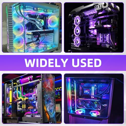 Image of Mini ARGB Controller 3‑Pin RGB 5V Controller with Monochrome Horse Rainbow 10+ Modes SATA Power,Compatible for PC Fan,Light Plate,Water /Air Cooled Radiator(White)