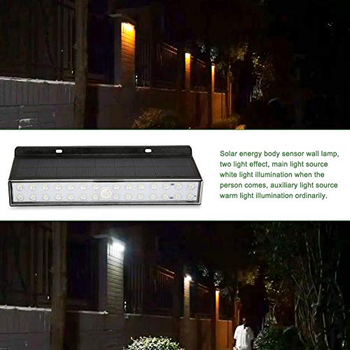 Lâmpada de parede inteligente de alta eficiência à prova d'água, luz solar, para quintal externo(bl