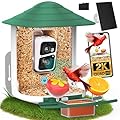 birdsnap® TUC Bird Feeder with Camera 2K HD, Solar Panel 32GB Card 4-in-1 Perch, 160°View Auto Detect & Notify AI Identify Video Bird Camera Wireless Outdoors Ideal Gift for Birds Lover