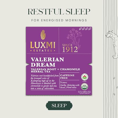Luxmi Estates - Valerian Dream - Organic Valerian Root Tea for Sleep - Loose Leaf - 50g (25 Cups) | with Valerian Root, Chamomile & Lavender | Perfect Wellness Sleep Tea - Image 4
