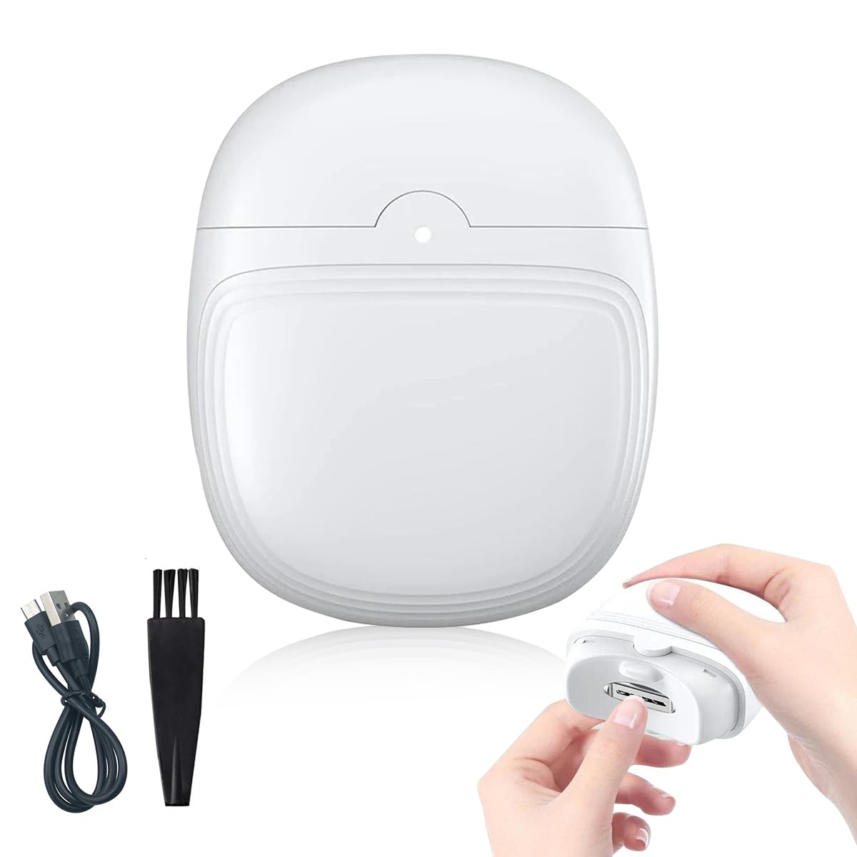 SNOWIE SOFT Baby Nail Trimmer For New Born Electric Nail Clipper With Led Light,1 Count,White-image-24
