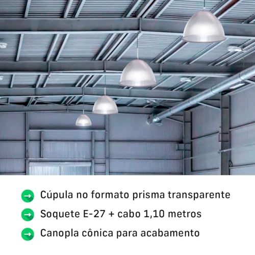Kit 7 Luminária Para Galpão Industrial 16 Polegadas Cor Branco 110v/220v
