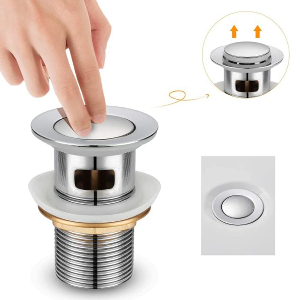 Set rubinetti miscelatori lavabo e bidet cromati, scarico click clack incluso, serie Kubo (Set Lavabo e Bidet)