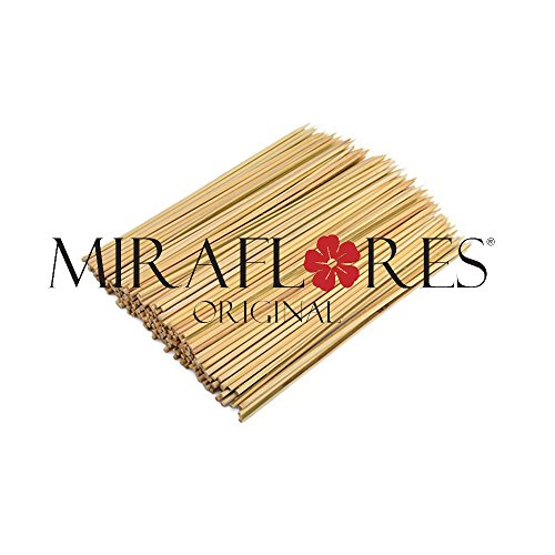 100 Palillos de Madera desechable - disponibles en diferentes tamaños - Ideales para brochetas de carne, verduras, frutas y pasteles - CALIDAD Y Resistencia cabecero 30 cm Cover