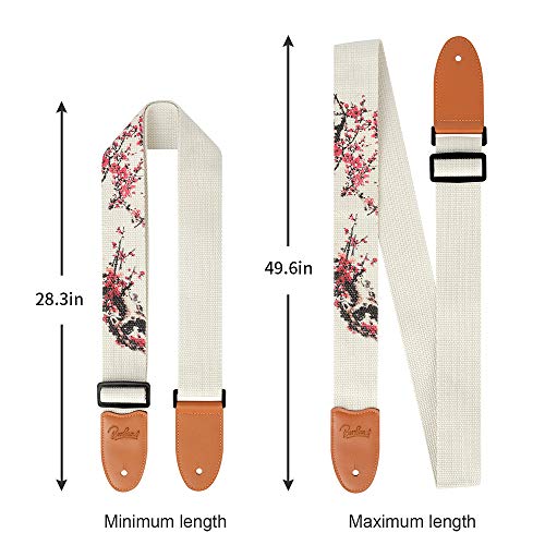 BestSounds Sangle de guitare classique en jacquard pour base de guitare, 100% coton avec extrémité en cuir véritable… - Les Beatles, Paul McCartney, John Lennon, RIngo Starr, George Harrison BestSounds Sangle de guitare classique en jacquard pour base de guitare, 100% coton avec extrémité en cuir véritable… – Image 4