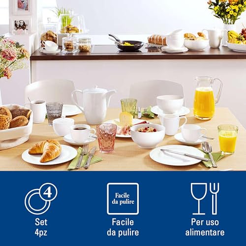 Villeroy & Boch - for Me Set di Tazze E Tazze Senza Manico Set di 4 Bianco, Lavabile in Lavastoviglie, Adatto per Microonde, Servizio caffè, Set Tazzin, Set da caffè, Porcellana Premium - immagine 6