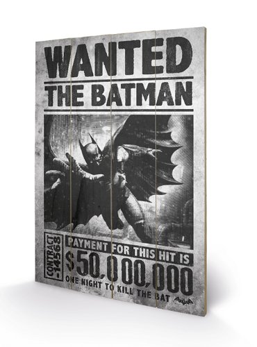 DC Comics Batman Arkham Origins Wanted Sw11085P Wandarbeit Made From Spruce Wood, Canvas Printed