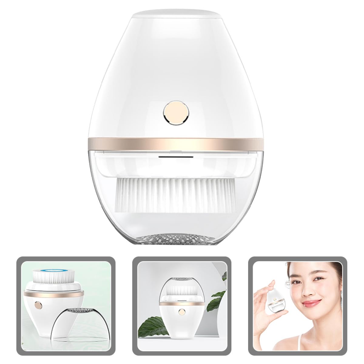 Cepillo Facial Eléctrico Portátil Plástico 300mah Limpiador Blanco