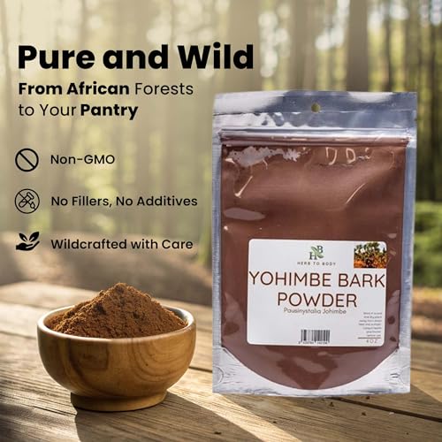 herb to body yohimbe bark powder  4 oz wildcrafted dried yohimbe powder sourced from africa for herbal tea and traditional uses
