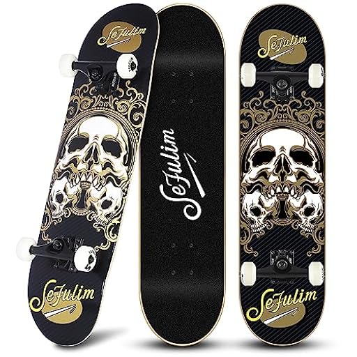 Sefulim Completo Skateboard para Principiantes, 79 x 20 cm para Adolescentes Adultos, 9 Capas Monopatín de Madera de Arce ABEC-7 Skateboard | Ya disponible en tu tienda friki favorita! En mundofriki.es! Sefulim Completo Skateboard para Principiantes, 79 x 20 cm para Adolescentes Adultos, 9 Capas Monopatín de Madera de Arce ABEC-7 Skateboard | Ya disponible en tu tienda friki favorita! En mundofriki.es!