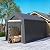 Outsunny 7' x 12' Portable Storage Shed Shelter, Heavy Duty Outdoor Shed, Waterproof Garden Storage Tent with Ventilation Window and Roll-up Zipper Door for Bike, Motorcycle, Garden Tools, Gray