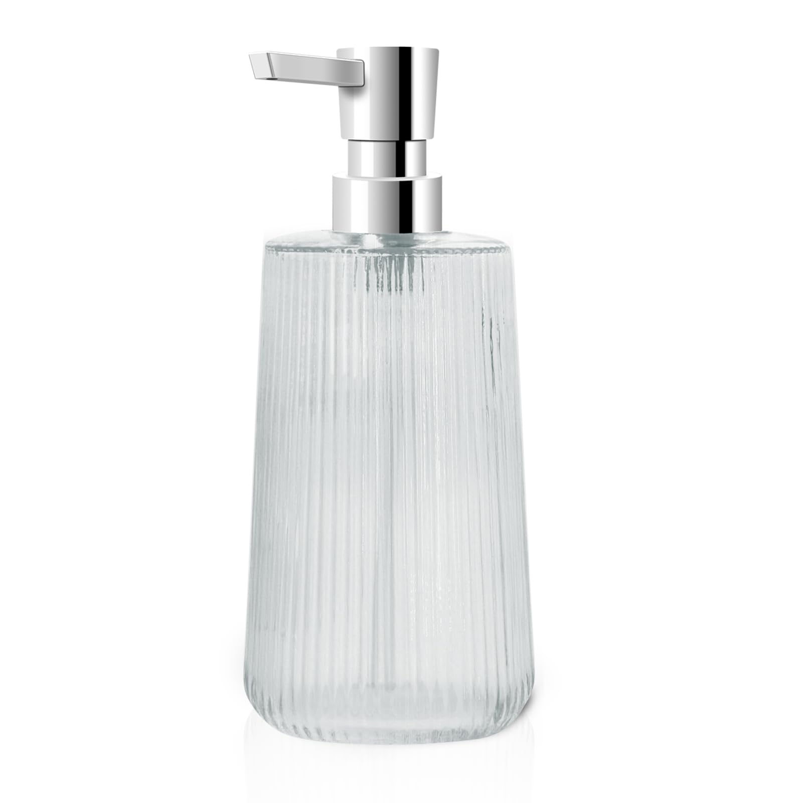Mamiddle Moderne Seifenspender Glas Spülmittelspender Transparent 250ml Seifenspender Bad für Badezimmer, Arbeitsplatte, Küche, Soap Dispenser mit Pumpspender (Transparent 1 Stück)
