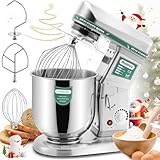 Huanyu - Batidora de masa eléctrica de 10 cuartos y 500 W con tazón de acero inoxidable 3 en 1...