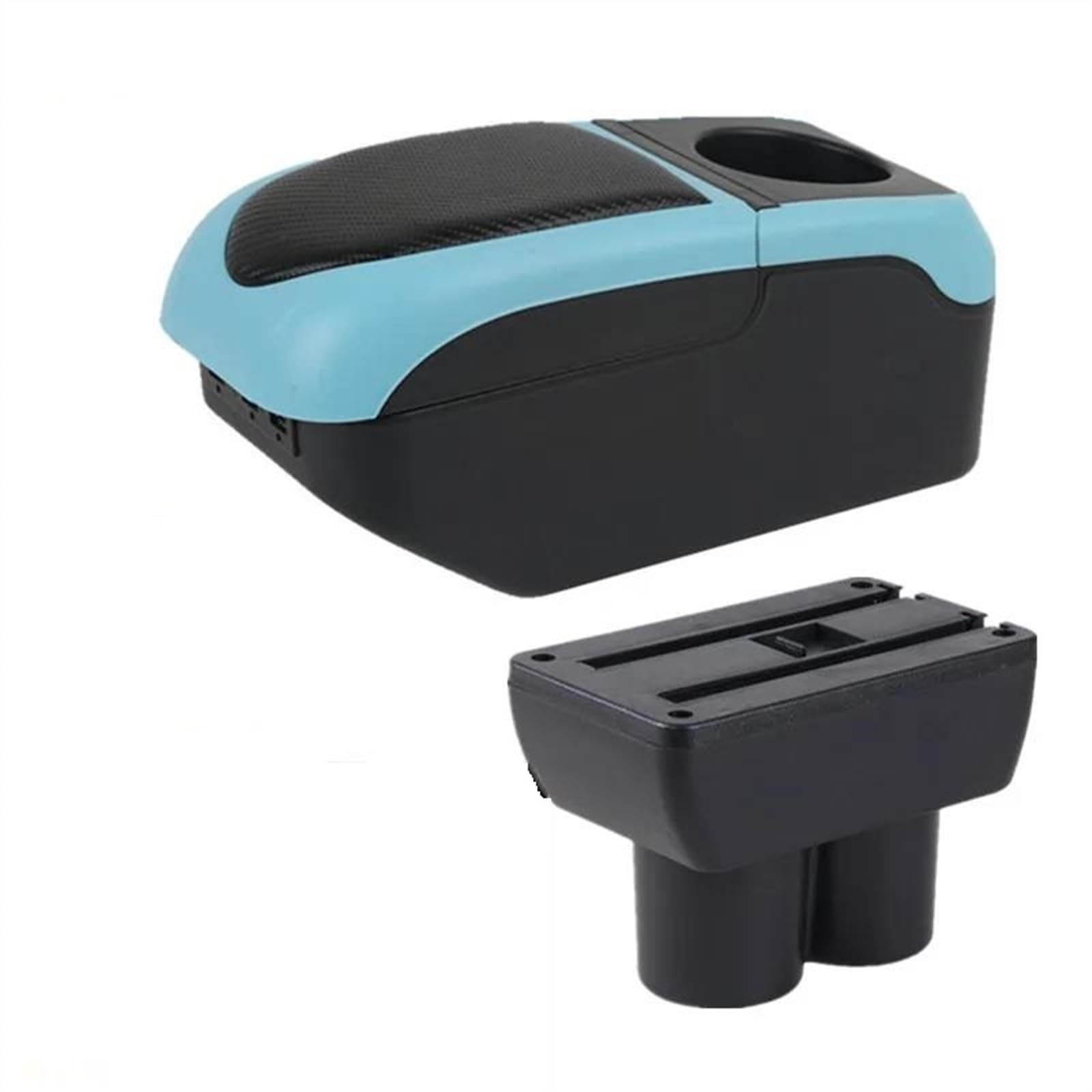 NOHEEU Car Armrest Box Interior Dedicated 1999-2018 Retrofit Parts Center Storage Accessories For Jimny(S1 black-blue 6USB)